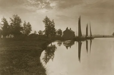 Cantley Whernes attend le changement de marée, c.1886